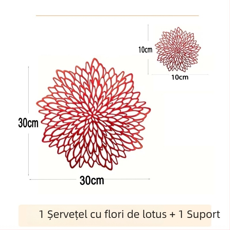 Set de plăci pentru masă și suporturi pentru pahare, PVC, rotund, culoare solidă, stil nordic