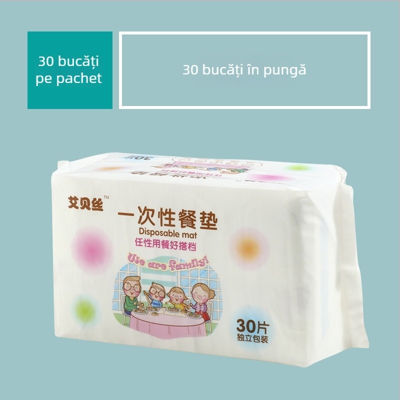 Covoraș de masă de unică folosință pentru copii — portabil, rezistent la ulei și apă, din material nețesut, model desen animat