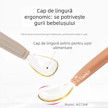 Linguriță de antrenament pentru bebeluși, din oțel inoxidabil, Widley Bear, pentru 6 luni și peste, design simplu – veselă de masă pentru copii