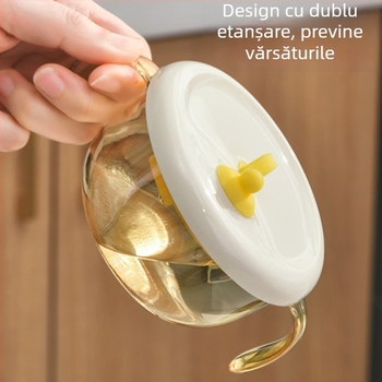 Castron PPSU pentru bebeluși cu design cu două urechi, pentru alimentație complementară, cu terci de orez, 12 luni+, 1 buc, Stil drăguț