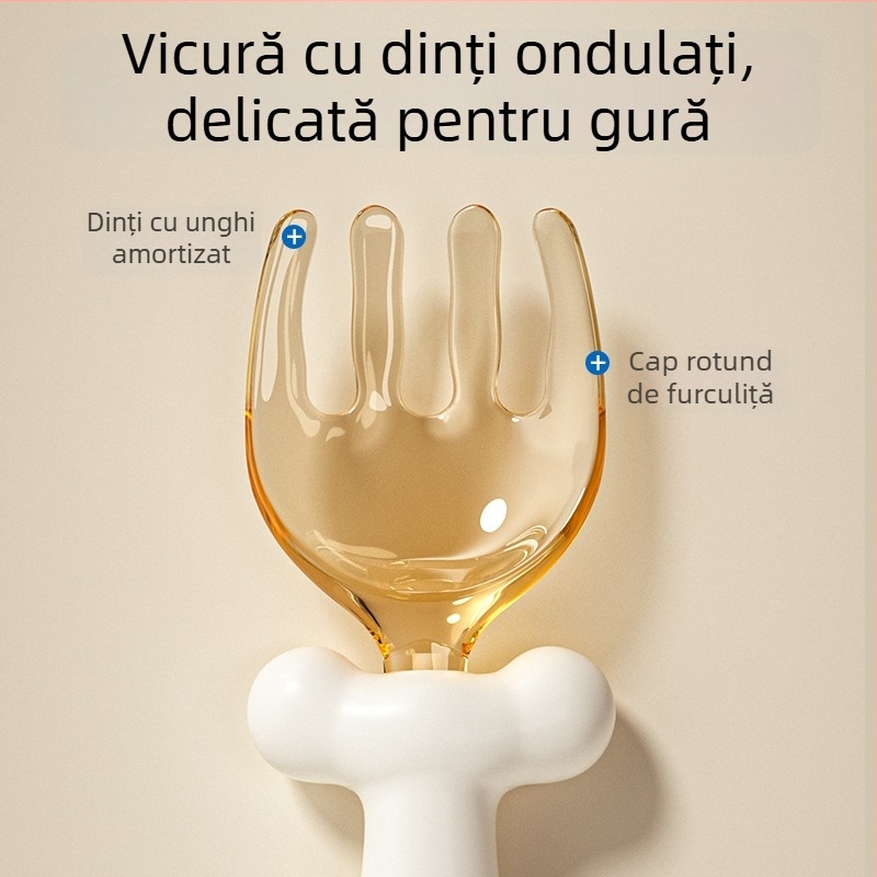 Lingură de învățare pentru bebeluși - silicon, set 2 bucăți, pentru hrănire independentă, pentru copii peste 6 luni, Du Xiaoduo (2 buc; silicon; 6+ luni; Du Xiaoduo)