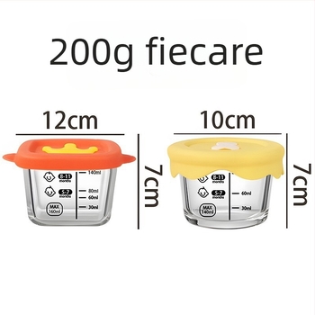 Vas de sticlă pentru hrana bebelușilor, pentru aburire și depozitare — set de 1 bucată, stil drăguț, potrivit de la 6 luni