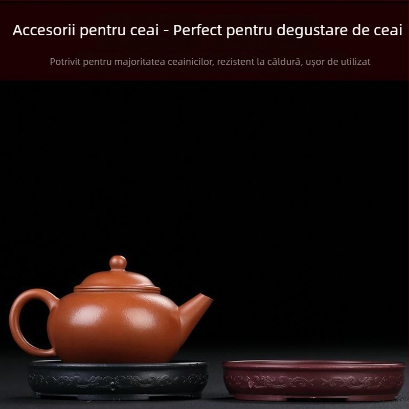 Suport pentru ceainic și farfurioară – anti-derapare, pernă izolatoare termică, tavă de ceai, stil Chinez nou, plastic