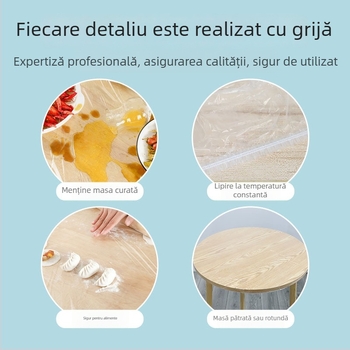 Față de masă din PE, de unică folosință, rotundă, groasă și rezistentă la ulei, roșie, pentru hoteluri și banchete, pachet de 10 buc.
