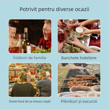 Față de masă din PE, de unică folosință, rotundă, groasă și rezistentă la ulei, roșie, pentru hoteluri și banchete, pachet de 10 buc.