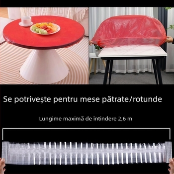 Față de masă de unică folosință cu șnur elastic, din plastic, rezistent la vânt, la ulei și la apă, pătrată, personalizare disponibilă