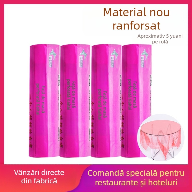 Față de masă de unică folosință, în rolă, perforat pentru ruptură, material nou, 180×180 cm