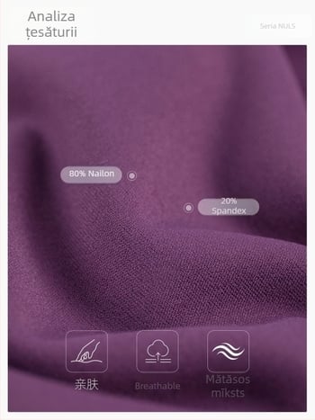 Top de yoga cu mânecă lungă, cu cupă fixă pentru sân, decolteu în formă de U, material NULS cu uscare rapidă, 80% nylon / 20% spandex