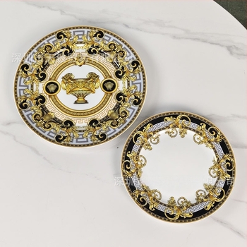 Set de veselă din porțelan cu os, stil european, retro rafinat, lucrat manual, personalizare disponibilă