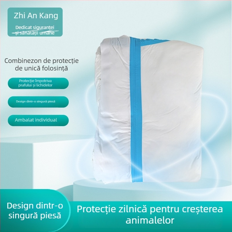 Îmbrăcăminte de protecție o piesă, cu glugă, din țesătură nețesută, protecție la praf