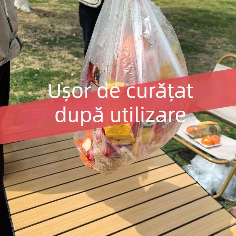 Față de masă de unică folosință pentru camping, cu bandă elastică, rezistentă la ulei, pentru mese pătrate, rotunde și dreptunghiulare