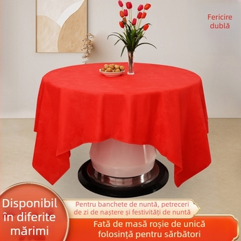 Față de masă imprimată 3D pentru nunți și sărbători, groasă, impermeabilă, ecologică, biodegradabilă, pătrată, cu model bujor