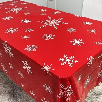 Față de masă de unică folosință, impermeabilă și rezistentă la ulei, pentru decor de Crăciun