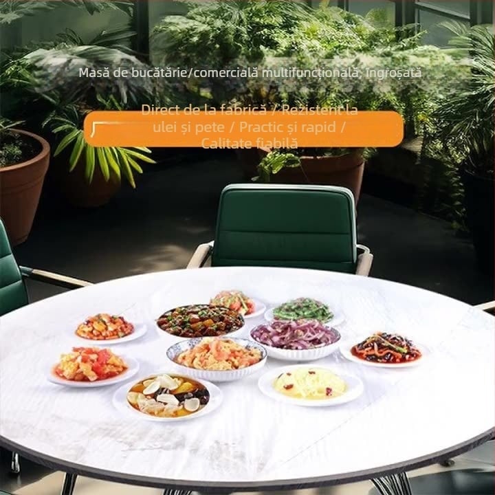 Lenjerie de masă de unică folosință pentru banchete de nuntă, din plastic, închidere cu șnur; grosime 0.6; imprimare logo disponibilă; personalizare.