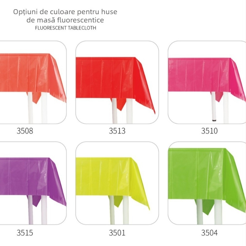 Față de masă fluorescentă Disco Cedar – PET + folie de aluminiu, decor de petrecere luminos, decor pentru amenajarea spațiului