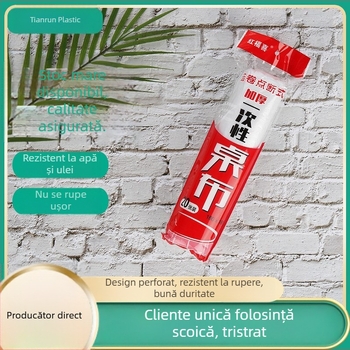 Față de masă de unică folosință în rol perforat, folie PE, grosime 0,5 mm, formă pătrată