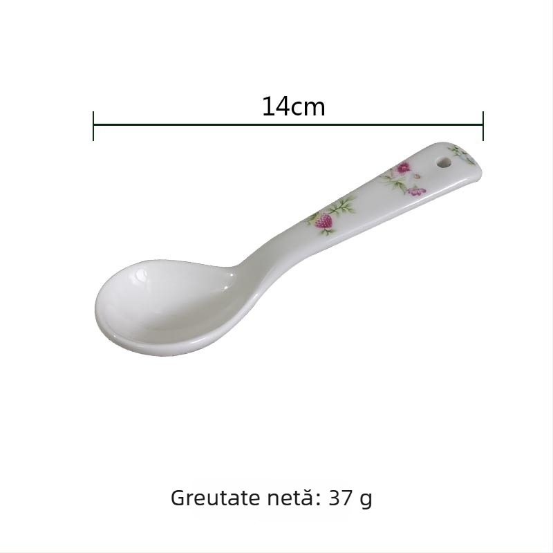 Set din porțelan pentru desert și boluri pentru fructe, cu model floral, stil pastoral, glazură colorată, compatibil cu microunde