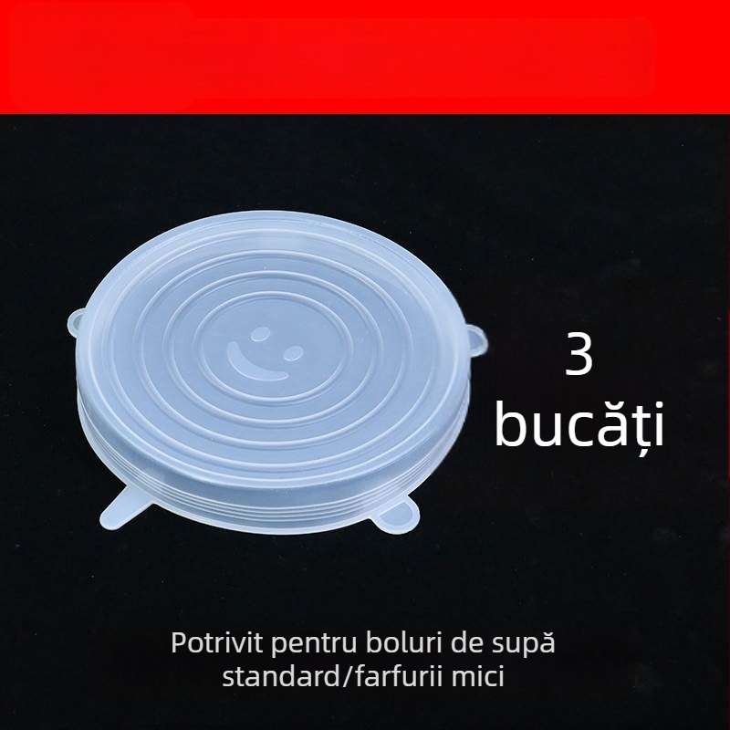 Capac extensibil din silicon pentru bol – etanș, circular, universal, uz casnic