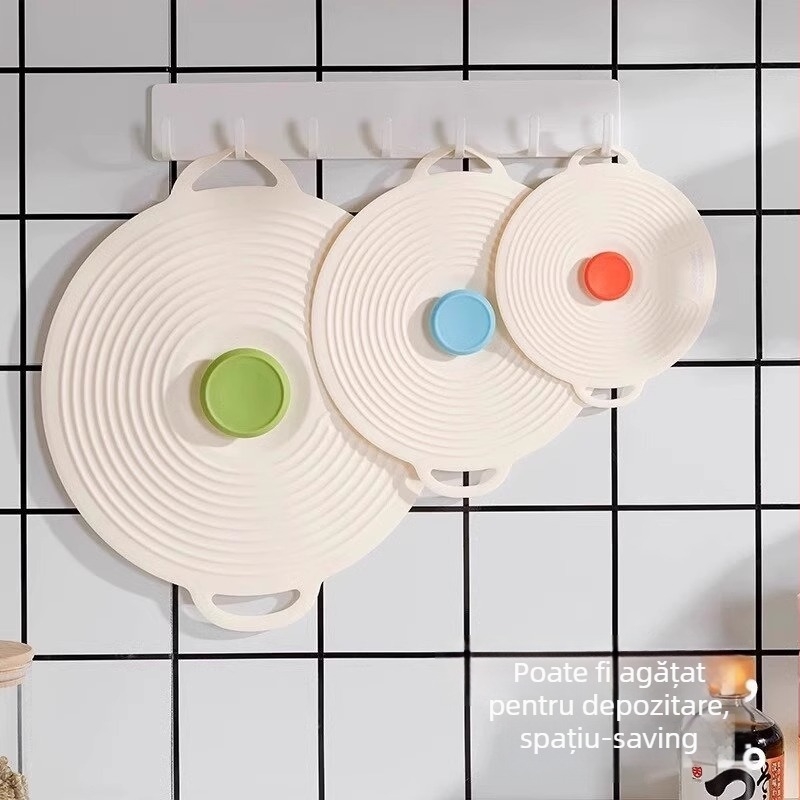 Capac din silicon pentru boluri, oale, farfurii și cești — etanș, de calitate alimentară, compatibil cu microundele, anti-stropire