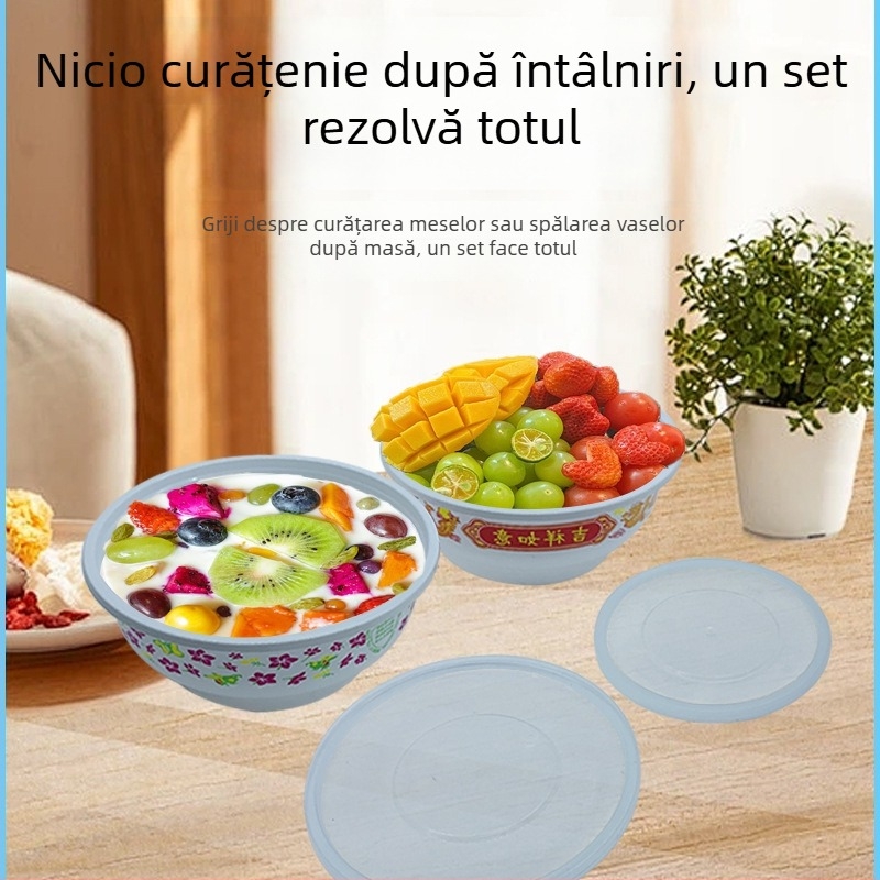 bol circular de unică folosință, din PP pentru alimente, personalizabil cu siglă, necompatibil cu cuptorul cu microunde, biodegradabil.