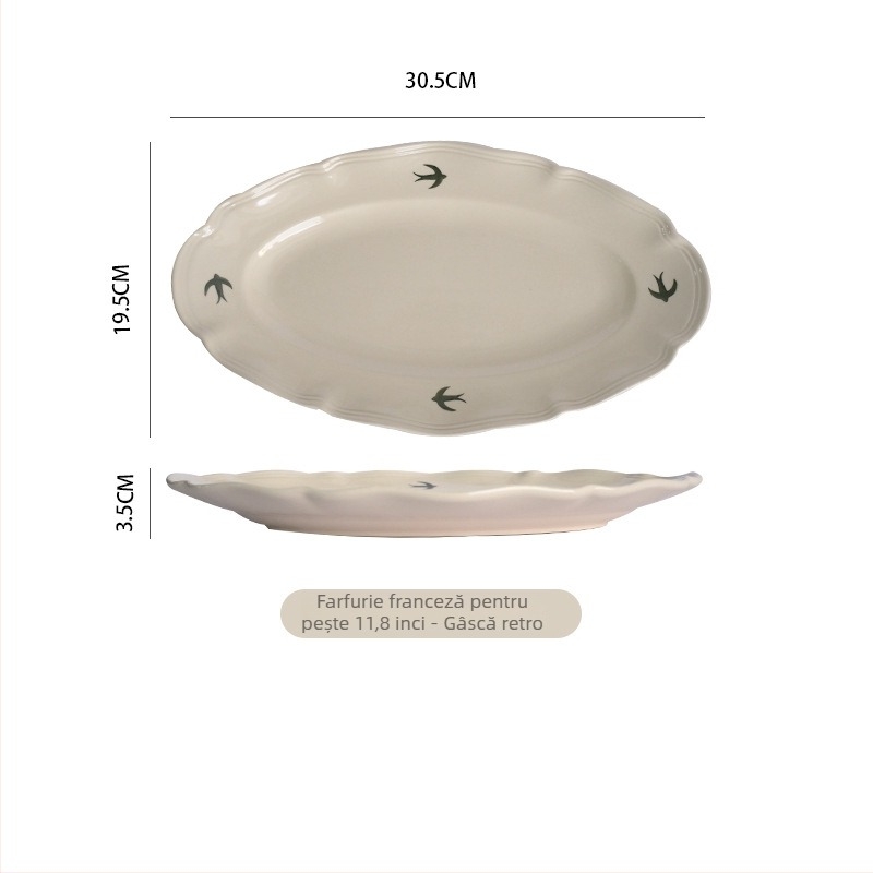 Set ceramic de bucătărie în stil japonez, model creativ sub glazură, compatibil cu microunde, design modern simplu