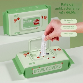 Set capac păstrare prospețime: închidere elastomerică și capac PE anti-praf, pungi de unică folosință (12+ buc; cutie 80; 200 g; 3 ani; multifuncțional)