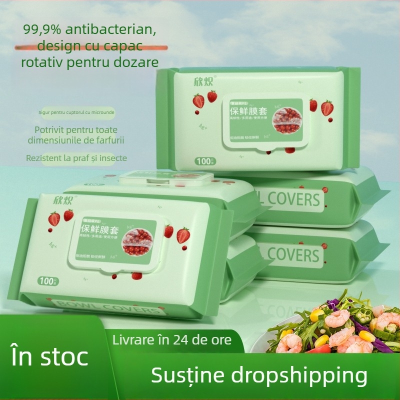 Set capac păstrare prospețime: închidere elastomerică și capac PE anti-praf, pungi de unică folosință (12+ buc; cutie 80; 200 g; 3 ani; multifuncțional)