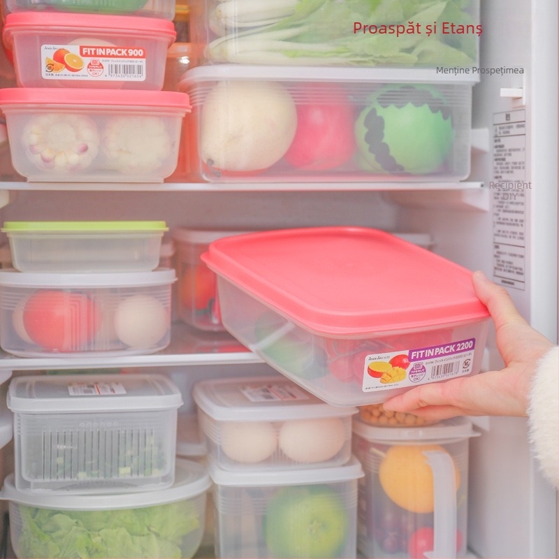 Cutie de depozitare pentru frigider, etanșă, din material PP5, cu scară de măsurare, pentru congelator, cutie de prânz, alimentație de calitate