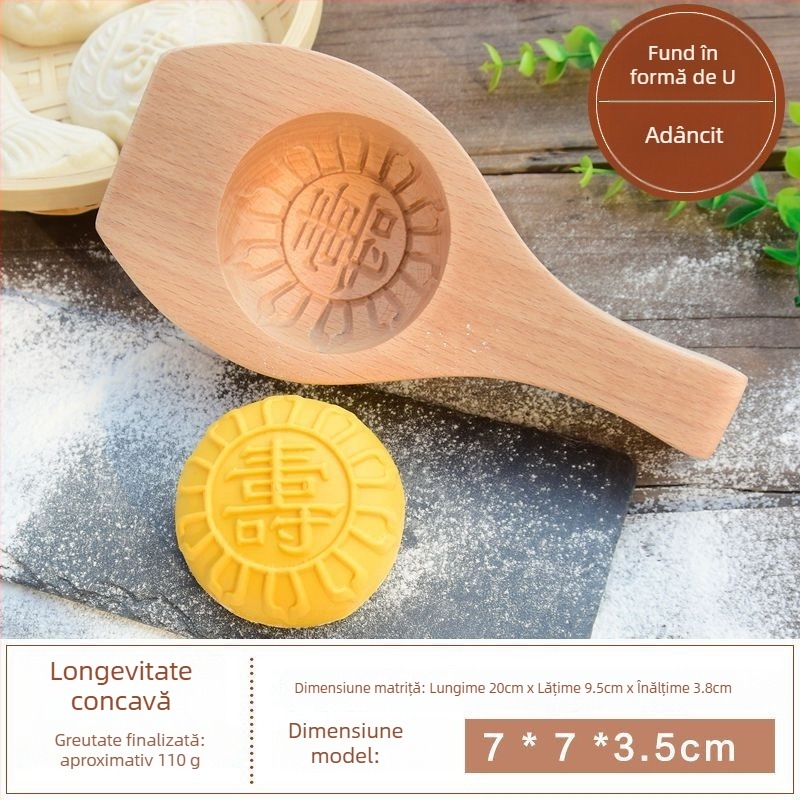 Formă circulară din silicon pentru aluat de chifle aburite, mooncakes și fursecuri | stil chinezesc