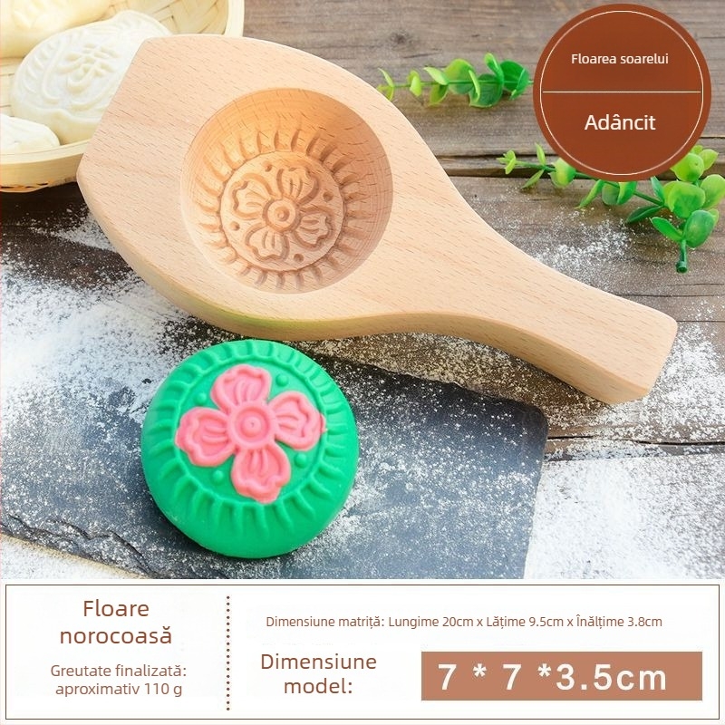 Formă circulară din silicon pentru aluat de chifle aburite, mooncakes și fursecuri | stil chinezesc