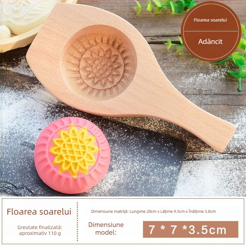 Formă circulară din silicon pentru aluat de chifle aburite, mooncakes și fursecuri | stil chinezesc