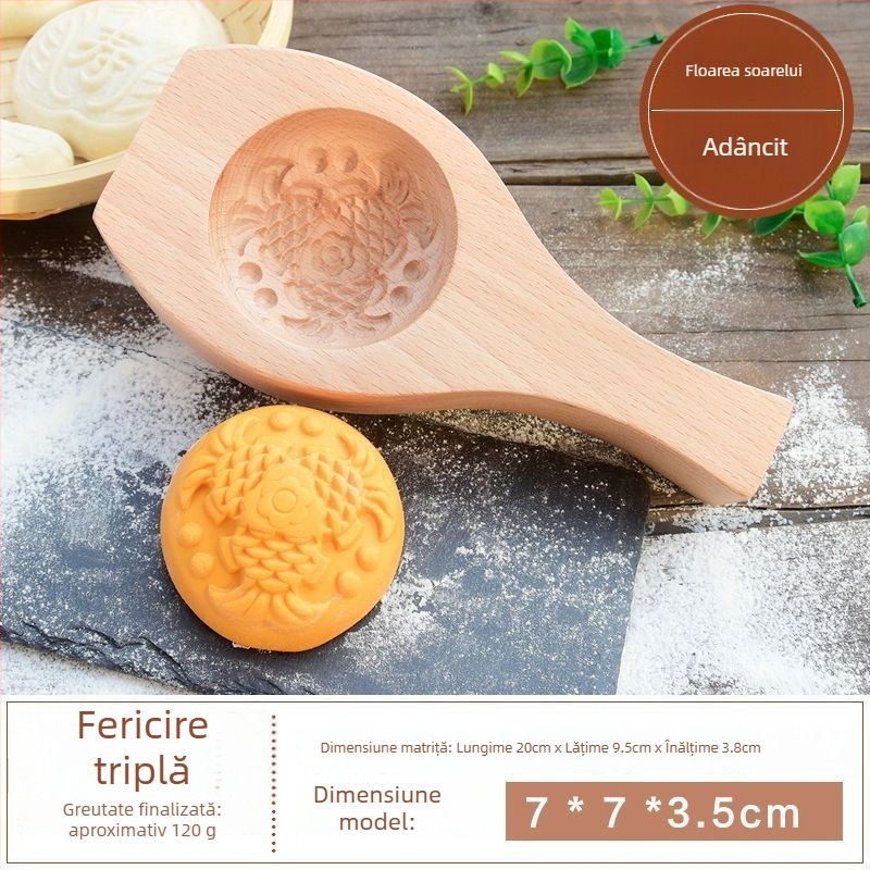 Formă circulară din silicon pentru aluat de chifle aburite, mooncakes și fursecuri | stil chinezesc