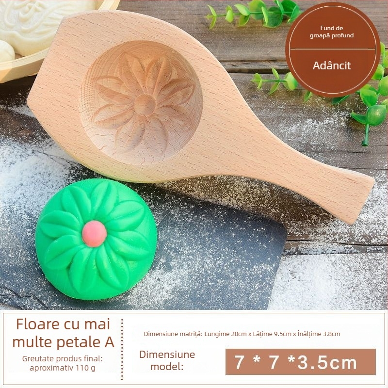 Formă circulară din silicon pentru aluat de chifle aburite, mooncakes și fursecuri | stil chinezesc