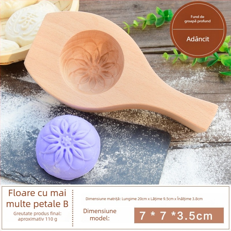 Formă circulară din silicon pentru aluat de chifle aburite, mooncakes și fursecuri | stil chinezesc