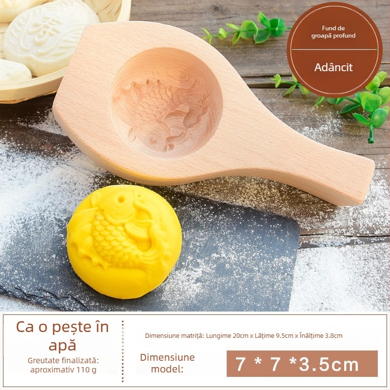 Formă circulară din silicon pentru aluat de chifle aburite, mooncakes și fursecuri | stil chinezesc