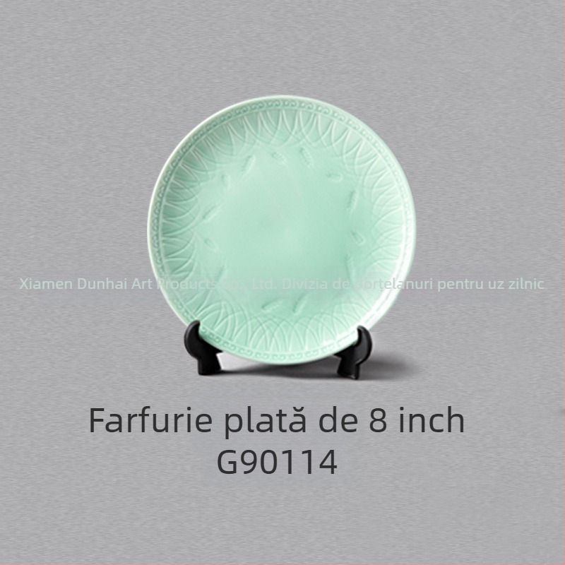 Set de veselă ceramică glazurată – stil chinezesc nou, Susan Ceramics, cu boluri de supă, farfurii, oală de gătit și linguri de supă; potrivit pentru copii, studenți, adulți și persoane în vârstă; personalizare disponibilă