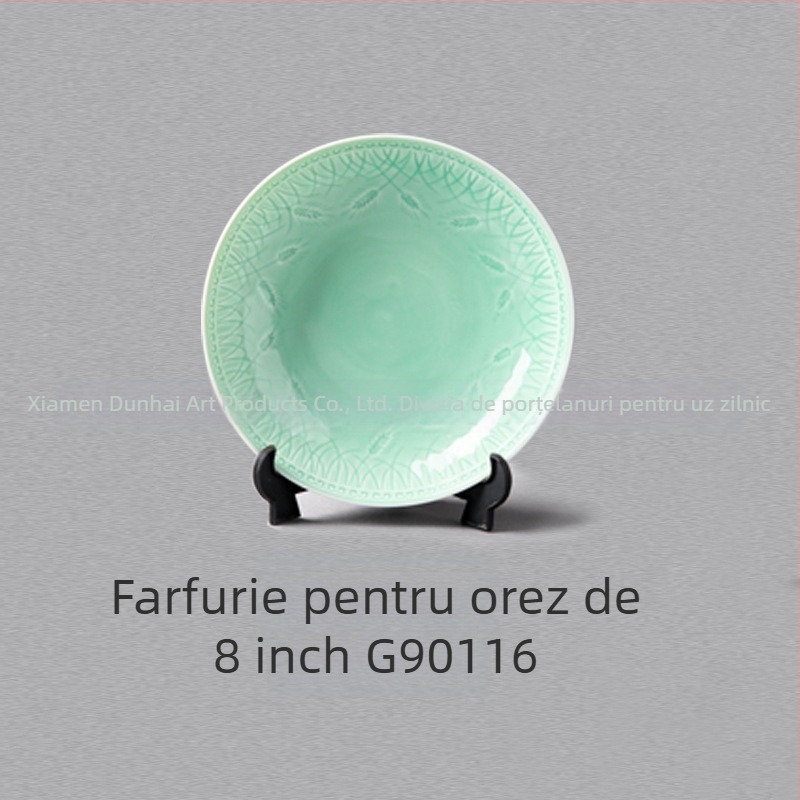 Set de veselă ceramică glazurată – stil chinezesc nou, Susan Ceramics, cu boluri de supă, farfurii, oală de gătit și linguri de supă; potrivit pentru copii, studenți, adulți și persoane în vârstă; personalizare disponibilă