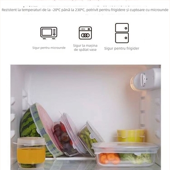 Unique capac universal pentru bol din sticlă, transparent și etanș, rotund pentru bucătărie