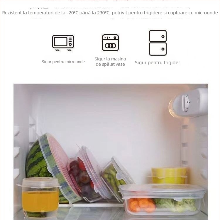 Unique capac universal pentru bol din sticlă, transparent și etanș, rotund pentru bucătărie