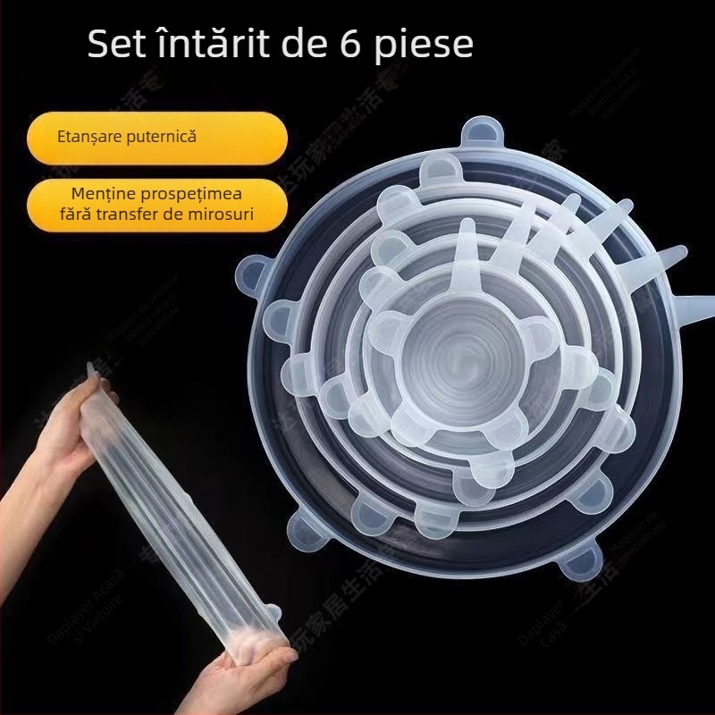 Unique capac universal pentru bol din sticlă, transparent și etanș, rotund pentru bucătărie