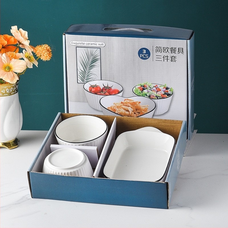 Set ceramic de masă antiaderent cu boluri, capacitate 300 ml, realizat manual, disponibil în seturi de 2–5 piese