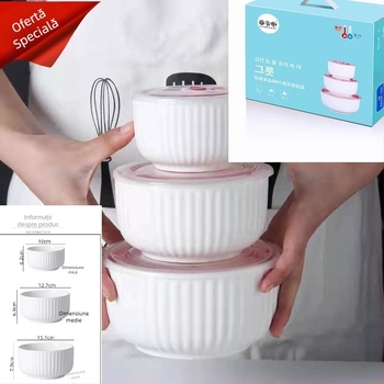 Vas ceramic pentru păstrarea prospețimii, cu capac sigilat, compatibil cu microunde, logo personalizabil, ambalaj cu trei straturi