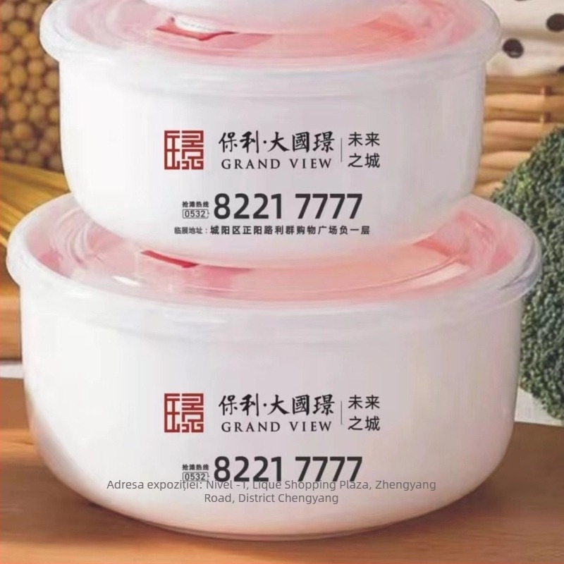 Vas ceramic pentru păstrarea prospețimii, cu capac sigilat, compatibil cu microunde, logo personalizabil, ambalaj cu trei straturi