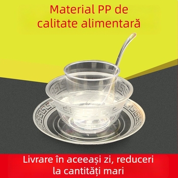 Oak Set de veselă de unică folosință, 4 piese, cristal
