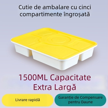 Healthy People cutie de prânz cu cinci compartimente, de unică folosință, încuietoare anti-furt, sigur în cuptorul cu microunde, material PP