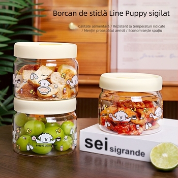 Cutie de mâncare din sticlă cu capac din silicon, compatibilă cu microunde, gătire la abur, alimentare de calitate, reutilizabilă, 501–800 ml