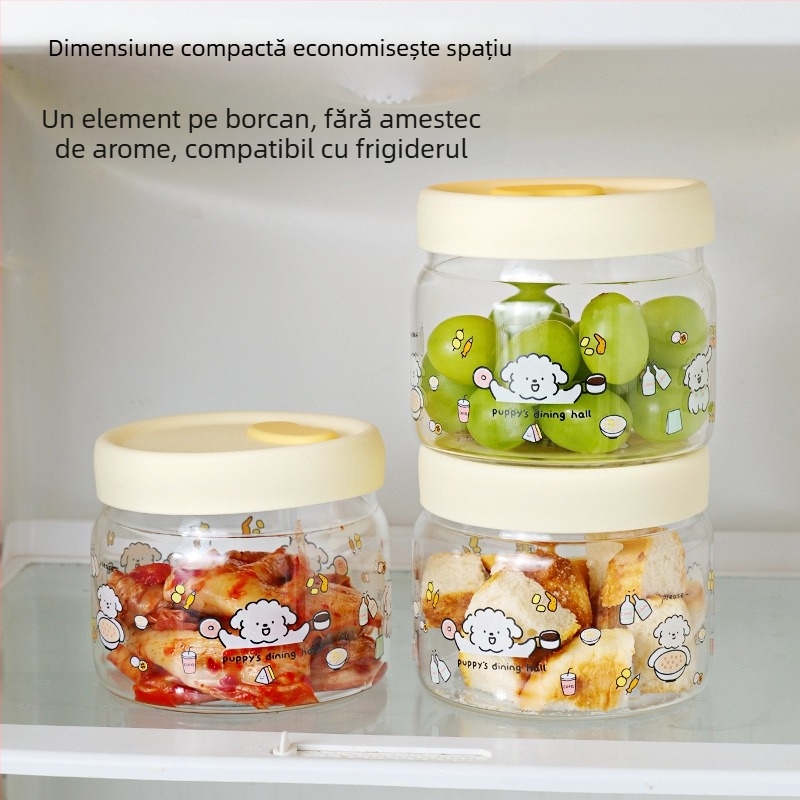 Cutie de mâncare din sticlă cu capac din silicon, compatibilă cu microunde, gătire la abur, alimentare de calitate, reutilizabilă, 501–800 ml