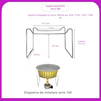 Set mini suport pentru hot pot de unică folosință, cu cutie de prânz din folie de aluminiu și boluri din folie de aluminiu