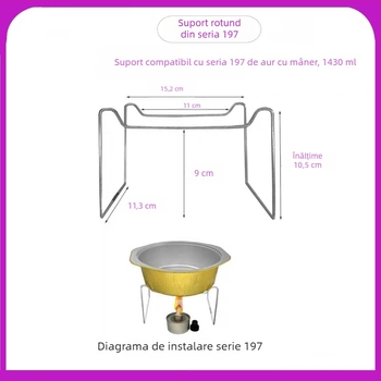 Set mini suport pentru hot pot de unică folosință, cu cutie de prânz din folie de aluminiu și boluri din folie de aluminiu