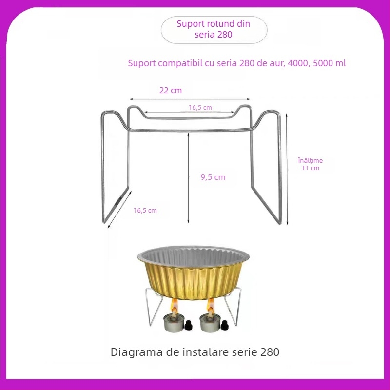 Set mini suport pentru hot pot de unică folosință, cu cutie de prânz din folie de aluminiu și boluri din folie de aluminiu